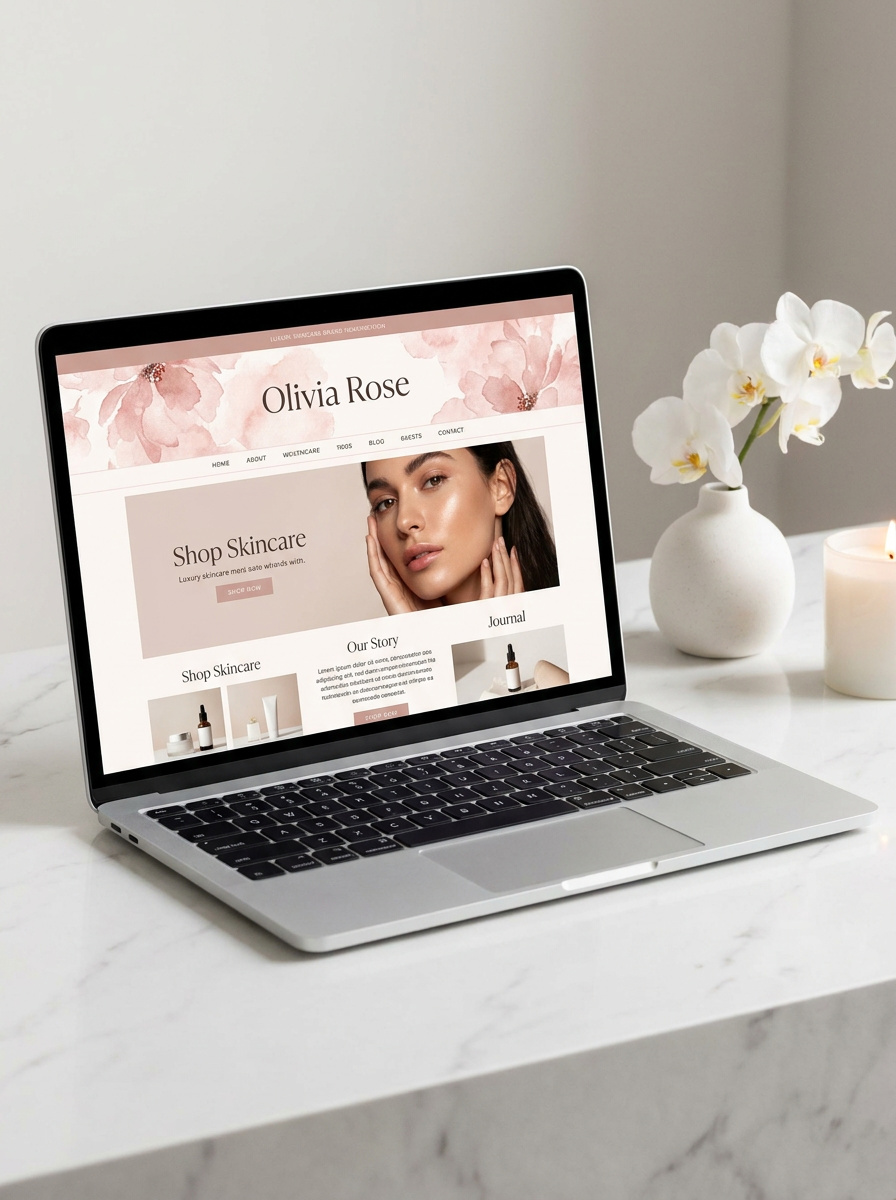 Olivia Rose website on MacBook Pro